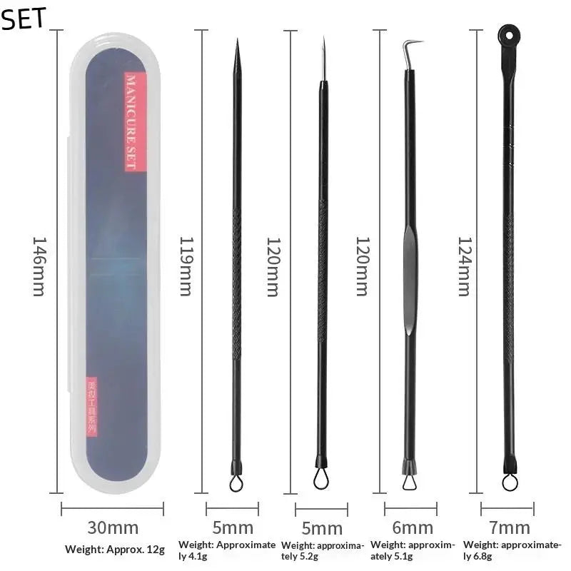 Blackhead Remover Pimple Popper Tool Set Reusable Safe Acne Extractor Kit for Daily Face Cleaning Use