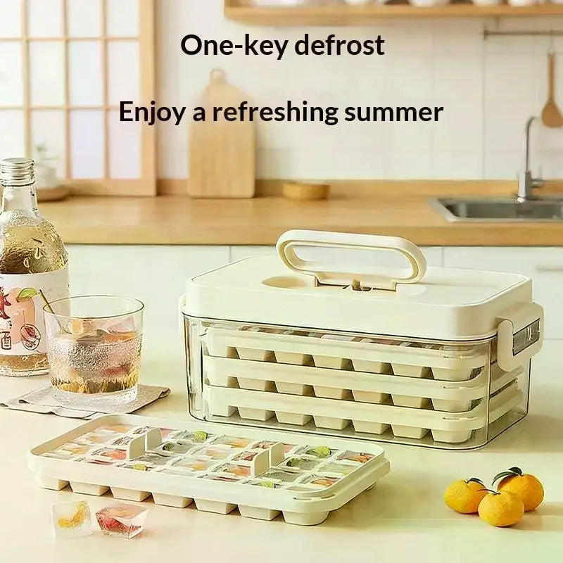 84-Cube Ice Cube Tray with Lid | Large Capacity Ice Maker Mold | Food-Safe Materials for , Cocktails