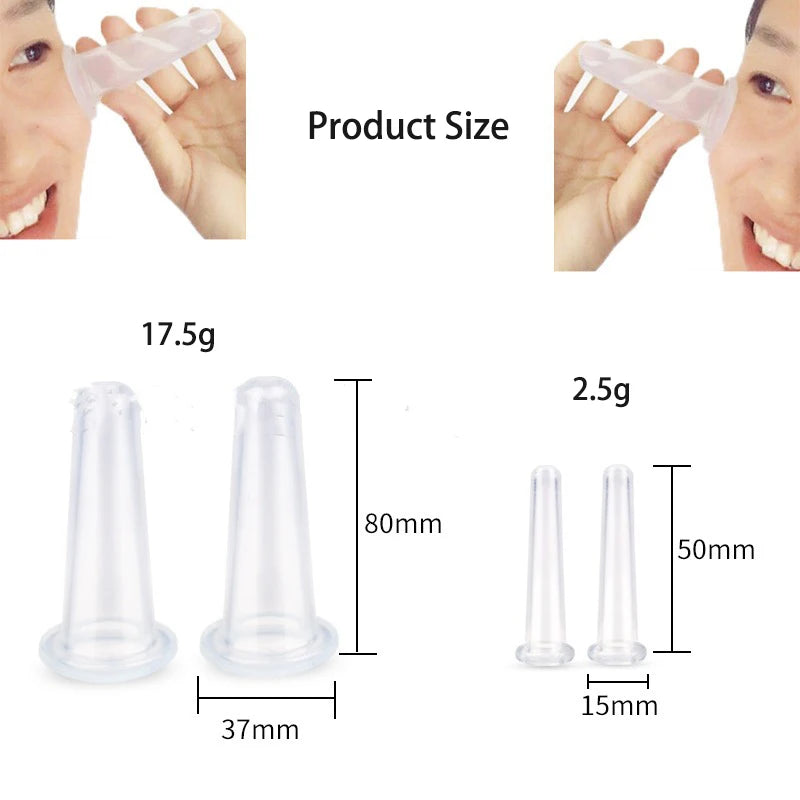 4PCS Silicone Vacuum Cupping Massage Jars Anti Cellulite Massage Facial Suction Cups Face Neck Lift Skin Scraping Beauty Tool