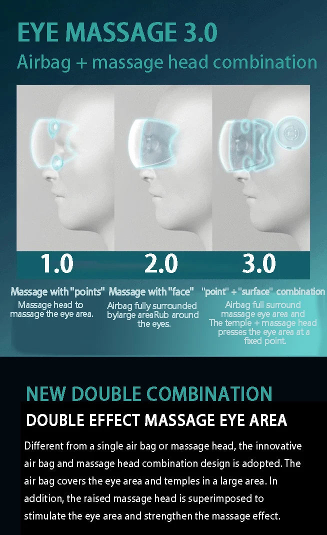 Eye Massage Glasses Hot Compress Eye Care Air Pressure Instrument Vibrator Heating Bluetooth Music Device  Heated Eye Mask