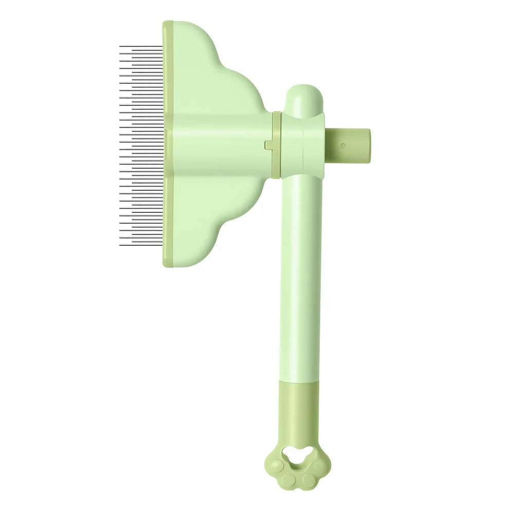 Rotating Pet Comb Self Cleaning Slicker Brush One Click Hair Release Fine Dense Pin Comb for Cats Dogs Shedding Brush