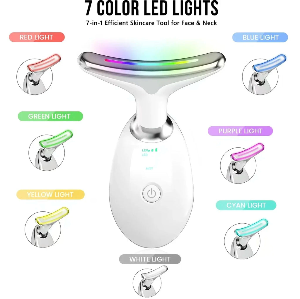 7 Color Neck Face Lifter Ems Neck Face Lifting Massager Skin Tighten Device Led Photon Therapy Anti Wrinkle Double Chin Remover