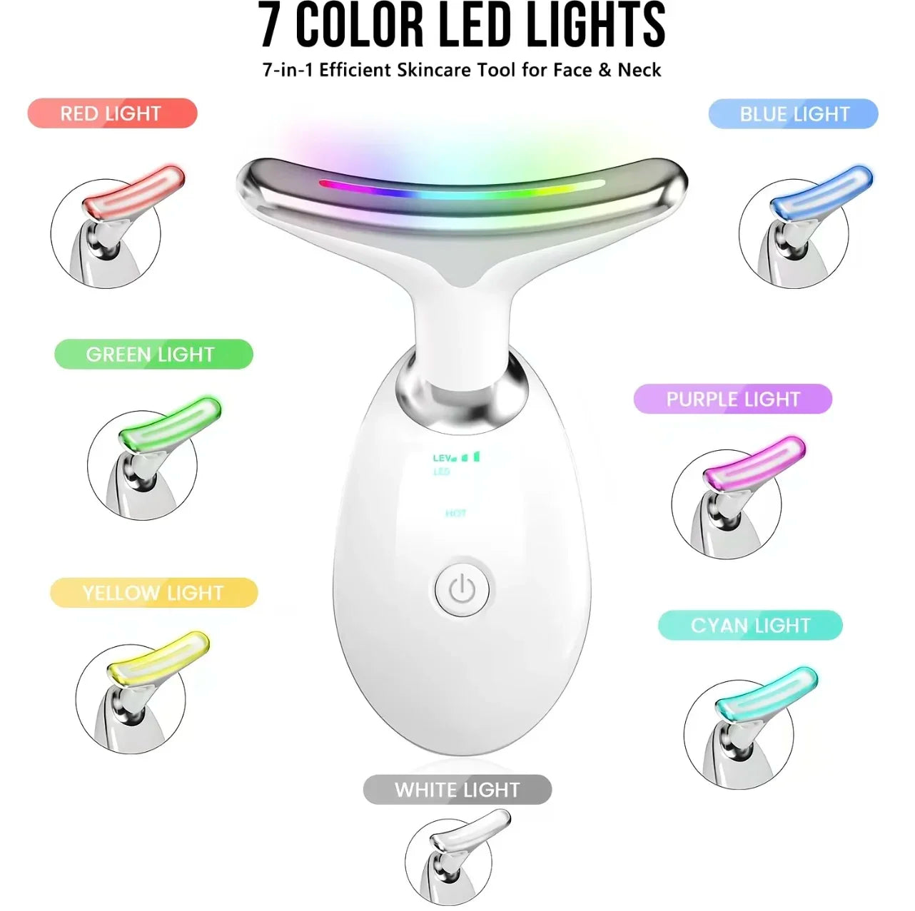 7 Color Neck Face Lifter Ems Neck Face Lifting Massager Skin Tighten Device Led Photon Therapy Anti Wrinkle Double Chin Remover