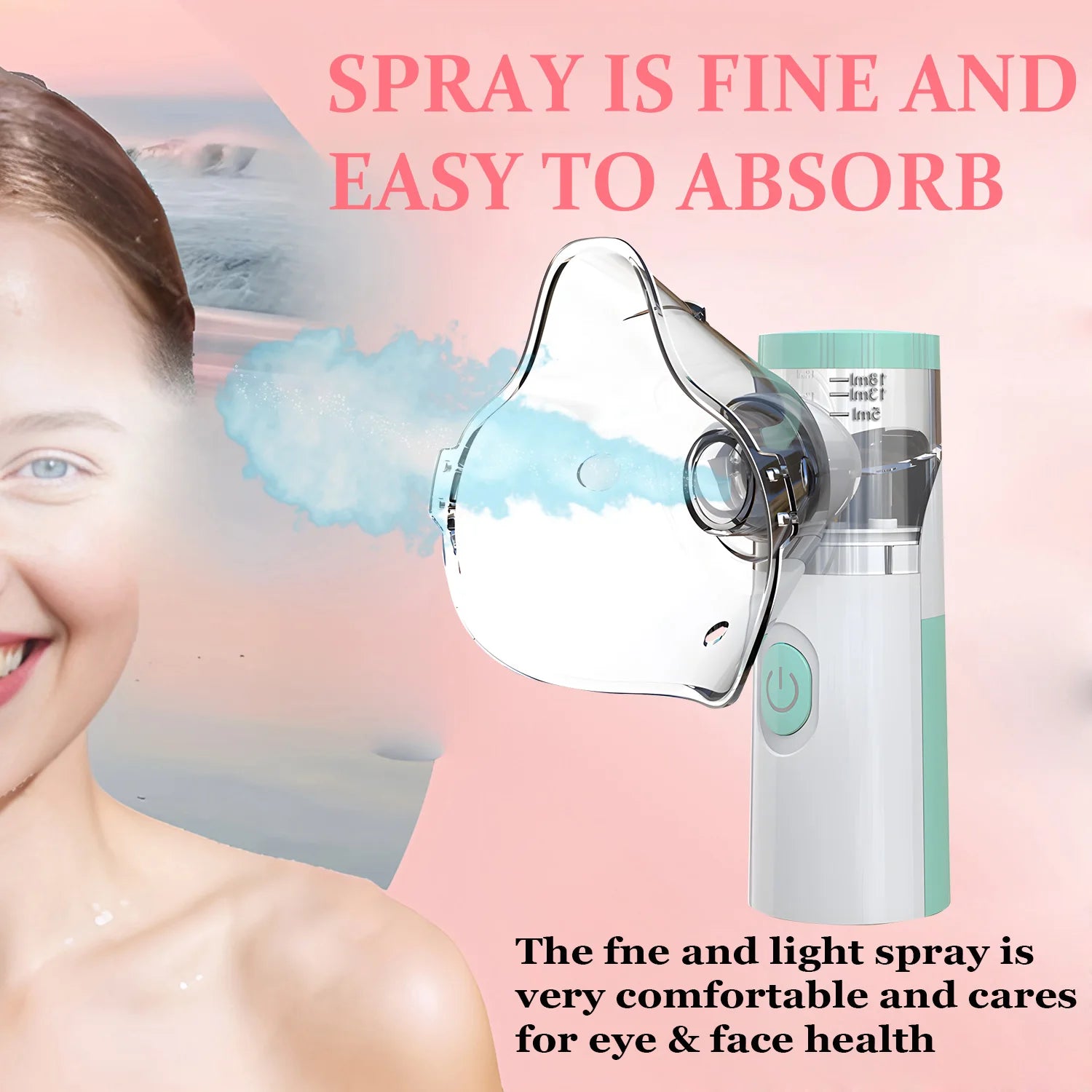 Handheld Mini Facial Steamer Silent Mesh Nebulizer Humidifier Face Skin Care Rehydration Device
