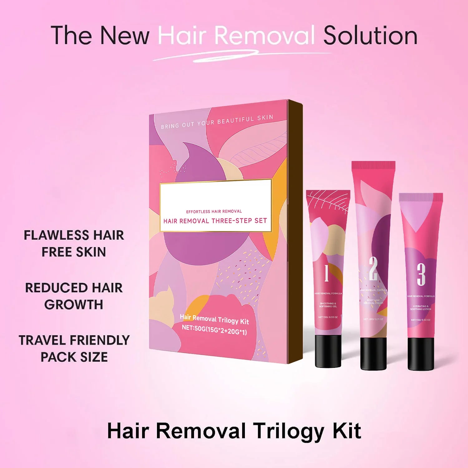 Facial Hair Remover Cream Kit for Women for Coarse, Fine & Stubborn Hair on Chin, Upper Lip, Sideburns, Gentle Depilatory Cream