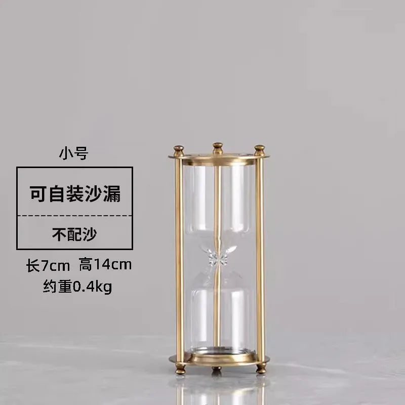 Metal Hourglass Bottle Self-contained Sand Empty Bottle Retro Bedroom Study Desk Office Decoration Creative Hourglass Clock