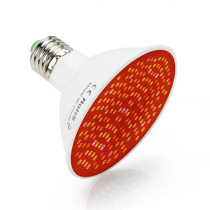 LED 660nm Red And 850nm Near Infrared Combo Therapy Device For Skin Care Pain Relief Red Light Therapy Bulb With Lamp Clip