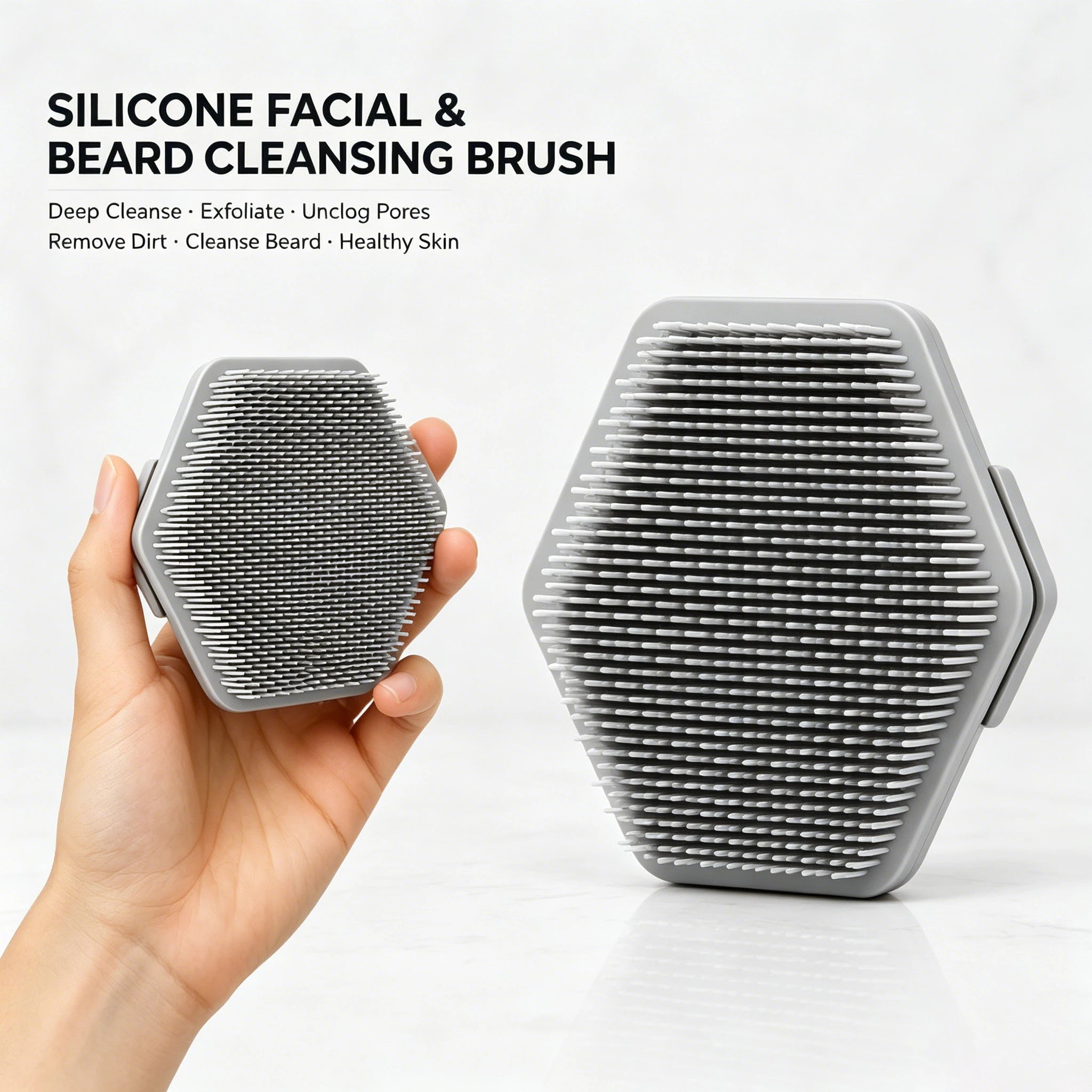 Silicone Cleaning Brush Face Cleansing Scrubber Massager Manual Facial Cleansing Brush Exfoliating Gentle Beard Skin Care Tool