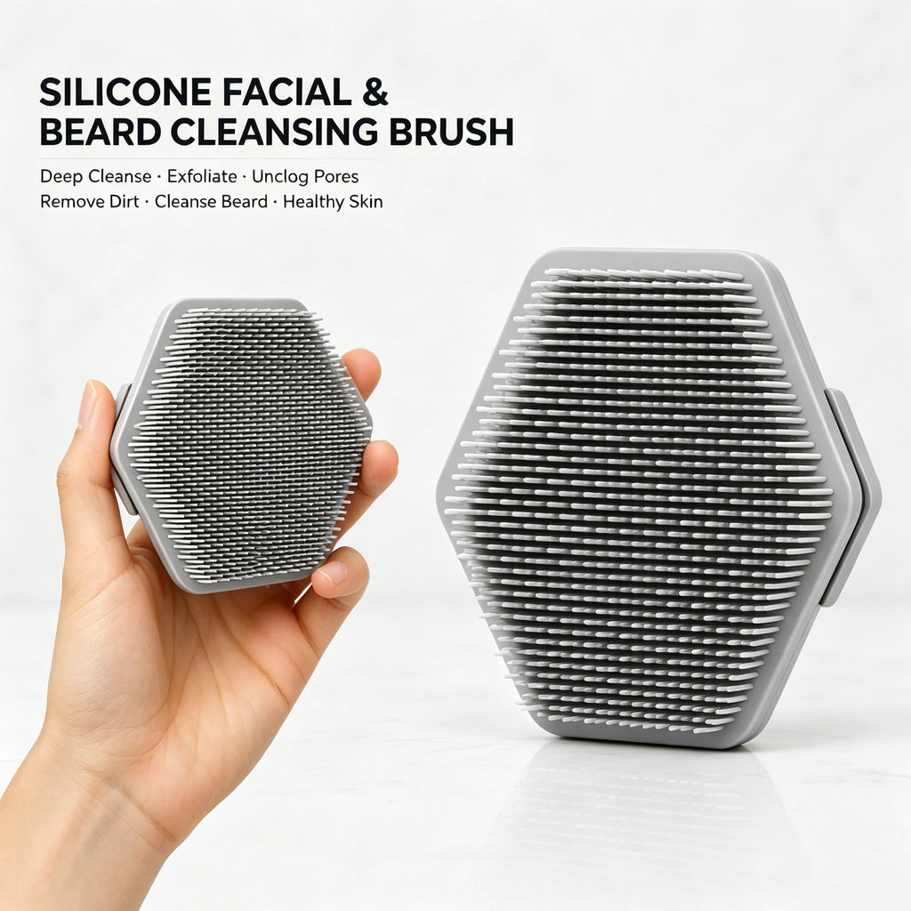 Silicone Cleaning Brush Face Cleansing Scrubber Massager Manual Facial Cleansing Brush Exfoliating Gentle Beard Skin Care Tool