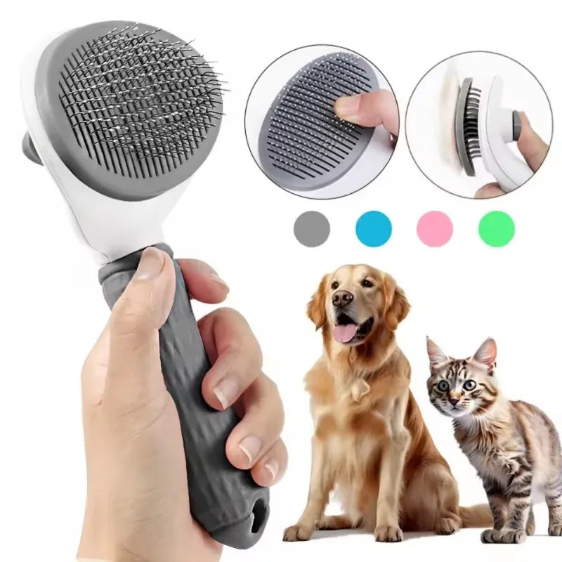 Self Cleaning Slicker Brush Pet Hair Remover Comb for Long Haired Cats Dogs Remove Loose Floating Fur Grooming Brush Pet Supply