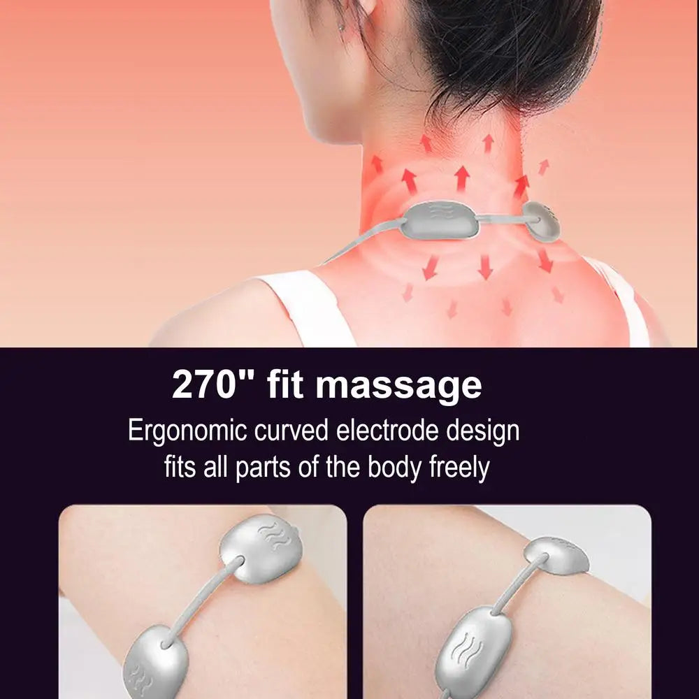 heated neck massager Sleep Massag Smart Cervical Neck Massager necklace Portable Lymphatic Relief Neck Massager With 8 Modes