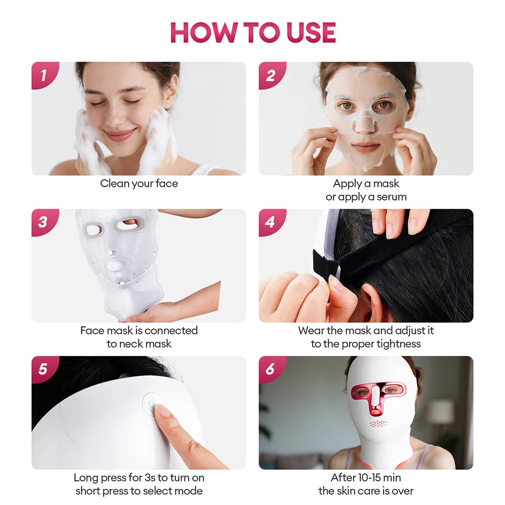 7 Colors LED Face Mask Facial LED Mask Skin Care Facial Spa Home Use Beauty Machine