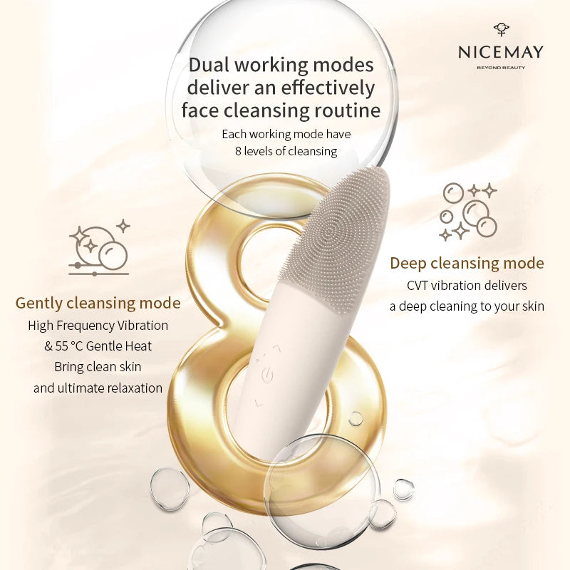 Sonic Electric Face Cleansing Brush Soft Silicone Facial Scrubber Rechargeable Skin Care Device For Deep Pore Clean Massager