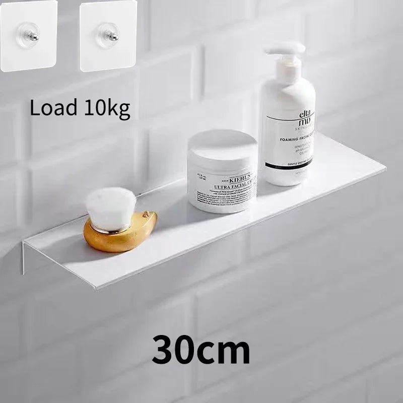 Floating Bathroom Shelves Without Drilling Storage Wall Rack Home Organizer Ledge Hardwares Cabinet Kitchen Accessories Toilet