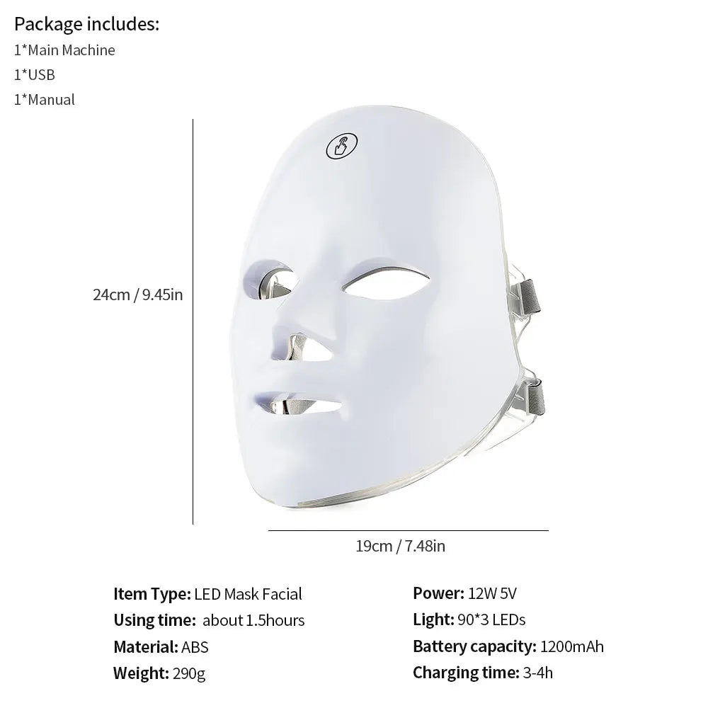 7 Colors LED Face Mask Facial LED Mask Skin Care Facial Spa Home Use Beauty Machine