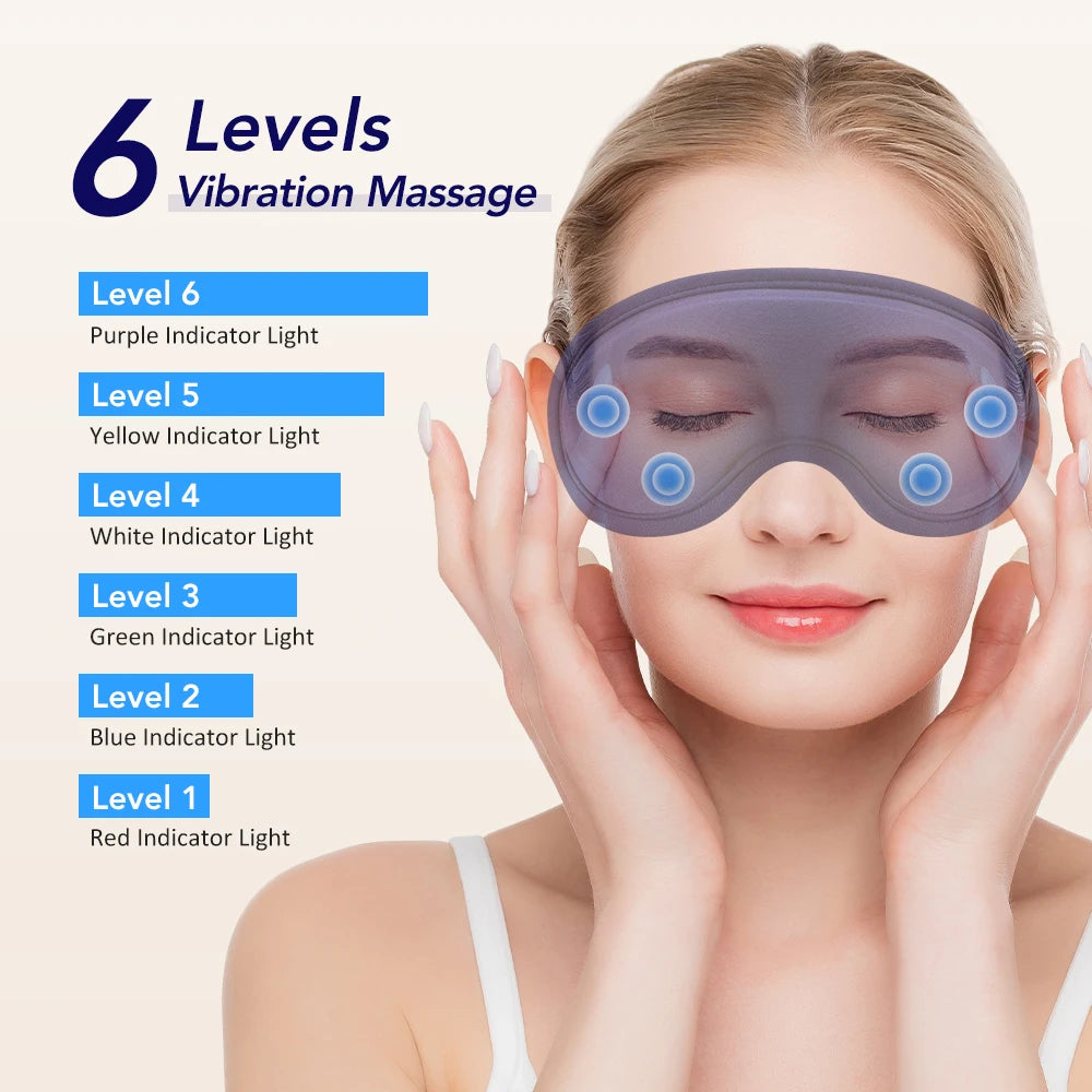 USB Eye Massager Vibration Heated Eye Mask Office Eye Strain Relief Blackout Warm Compress Eyemask Travel Sleep Mask