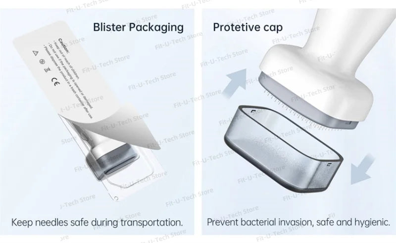 adjustable titanium stamp derma roller face roller beard growth massager scalp massage 120pins microneedling