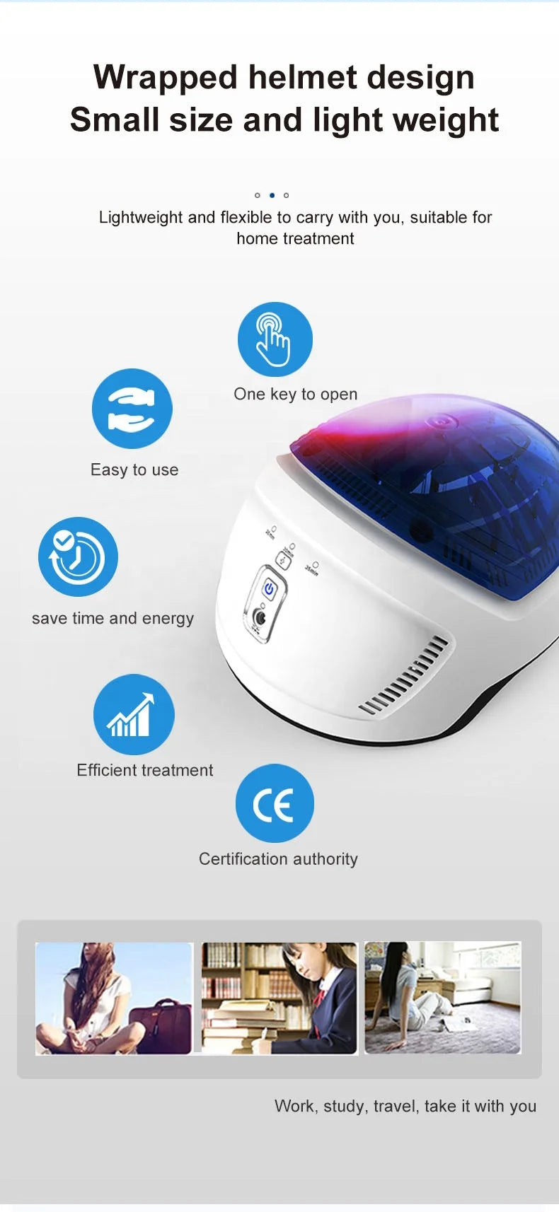 Factory Supply KN-8000B Cap Hair Growth Device Hair restoration Kernel Hair  Helmet