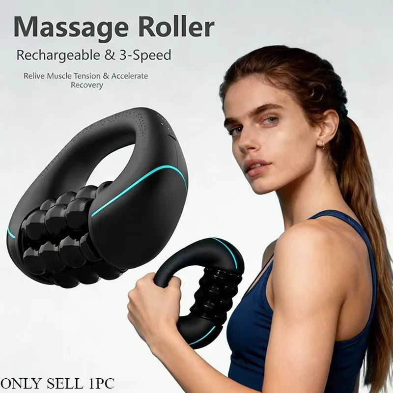 Handheld Electric Massage Roller 3 Speed Vibration Massager Portable Full Body Tool for Neck Shoulder Back Leg Home Office Trave
