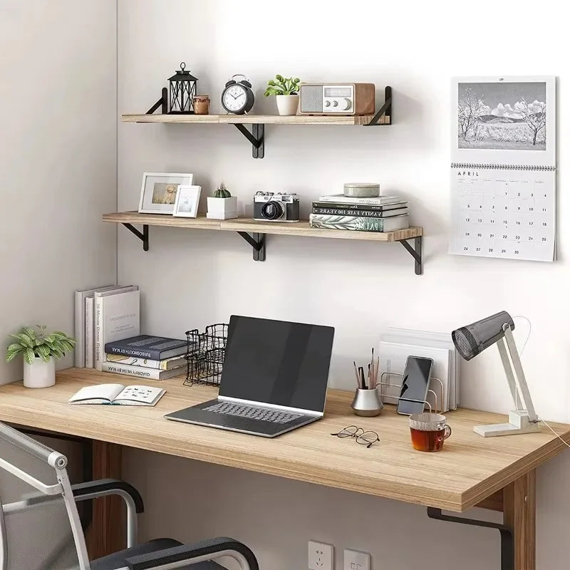 Floating Shelves for Wall Bookshelves Wall Mounted Wood Shelf for Living Room Bathroom Bedroom Kitchen Home Decor Clothing Rack