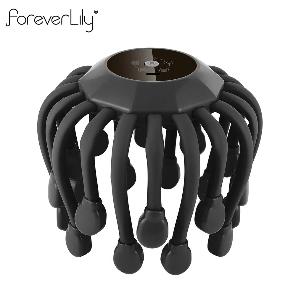 Electric Scalp Massager 24 Heads Octopus Claw Head Massager 24 Point Vibration Massage Scratcher Bluetooth Music Relaxation