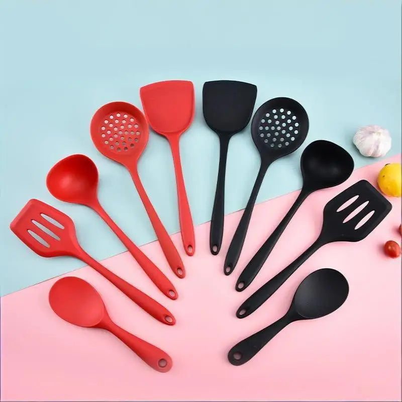 Silicone Kitchen Utensil Set, Food-grade Silicone, Including A Soup Ladle, Spatula, Rice Spoon, And Mixing Spoon