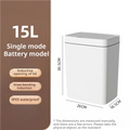 Smart Bathroom Trash Can Automatic Bagging Electronic Trash Can White Touchless Narrow Smart Sensor Garbage Bin Smart Home 15L
