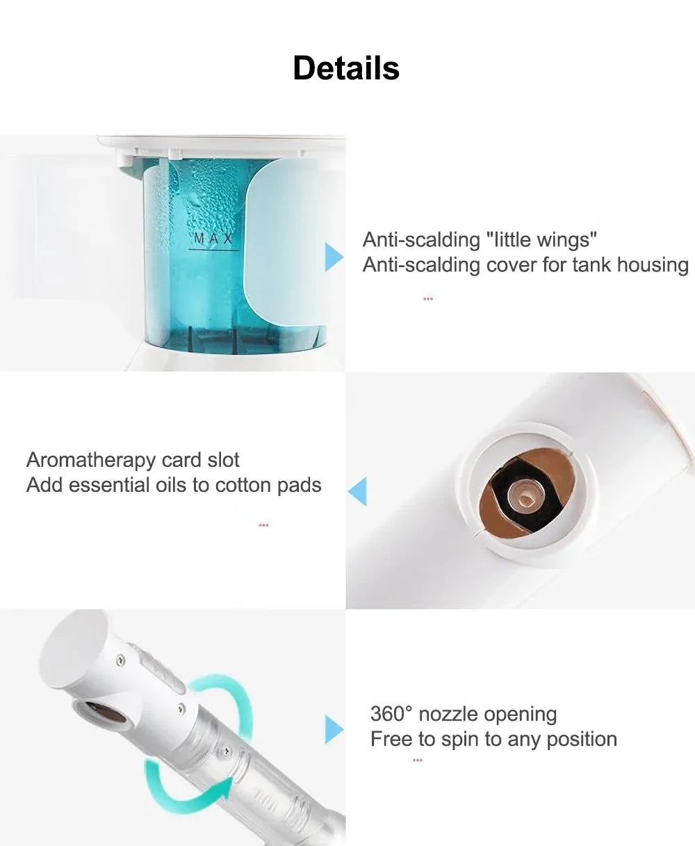 Hot Mist Face Spray Portable Facial Steame for Face Moisturizer Evaporator Professional Ionic Facial Steamer