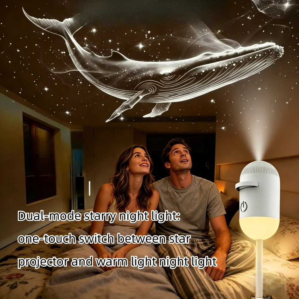 Galaxy Star Projector 2 in 1 Night Light Home Background Atmosphere Lamp Perfect Gift for Boyfriend & Girlfriend