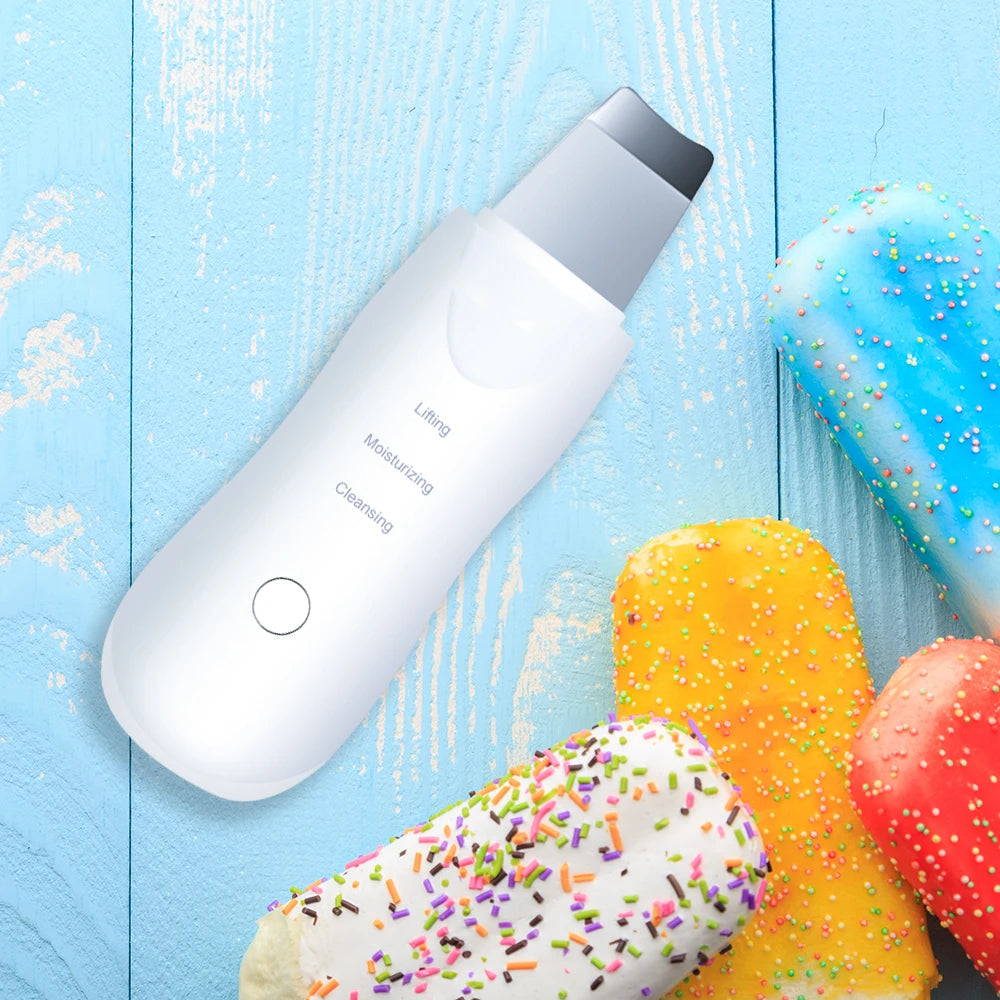 Vibration Face Skin Scrubber Blackhead Remover Facial Pore Cleaner Face Lifting Deep Clean Face Skin Tool Vibration Face Spatula