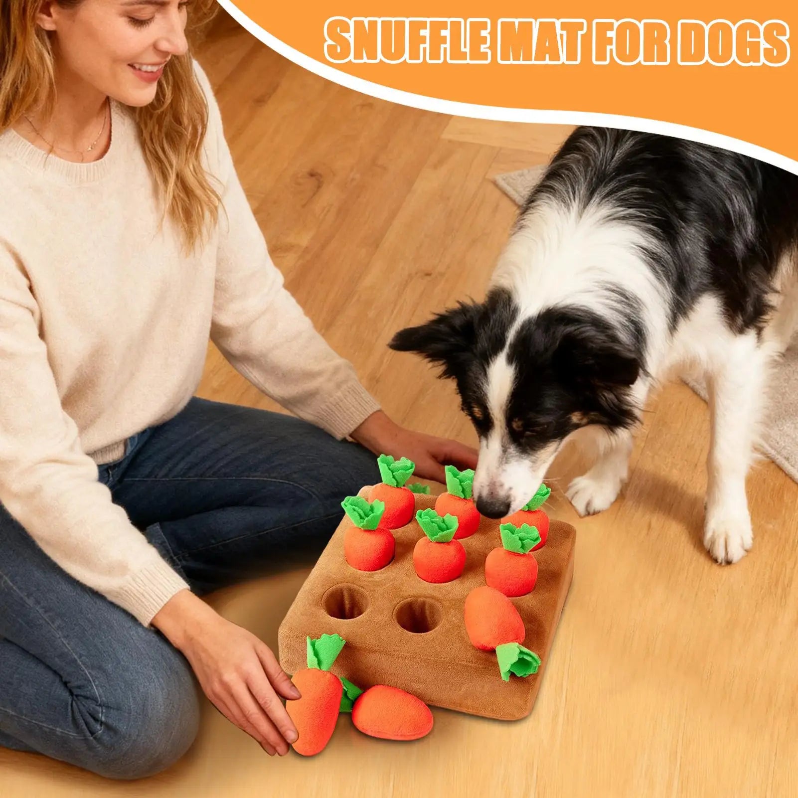 Snuffle Mat For Dogs Interactive Enrichment Funny Toys Pet Carrot Puzzle Toy For Boredom Relief Foraging Training Feeding