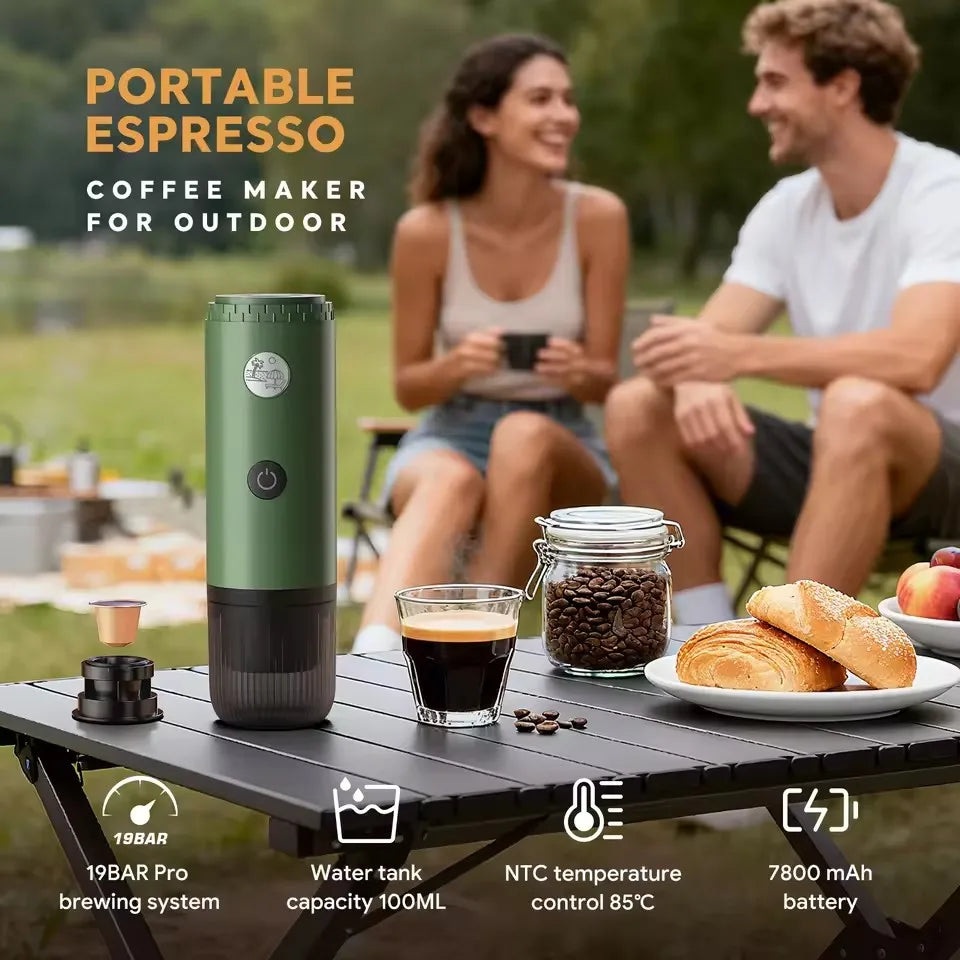 2026 Portable Espresso Machine 3-in-1 Travel Coffee Maker for Camping Hiking Office Self-Heating with USB-C