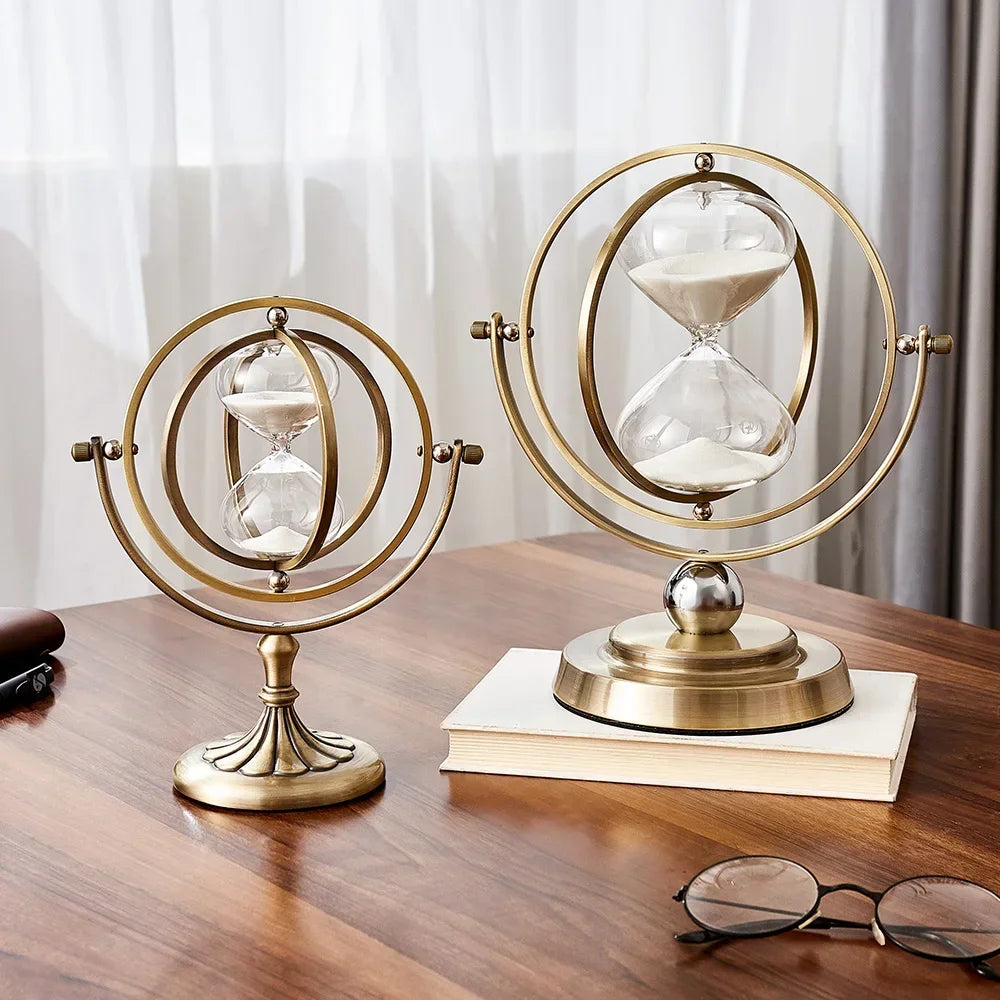 Hourglass Timer European Style Creative Retro Metal Sand Hourglass Decoration Home Decoration Ornaments Home Docer Gift