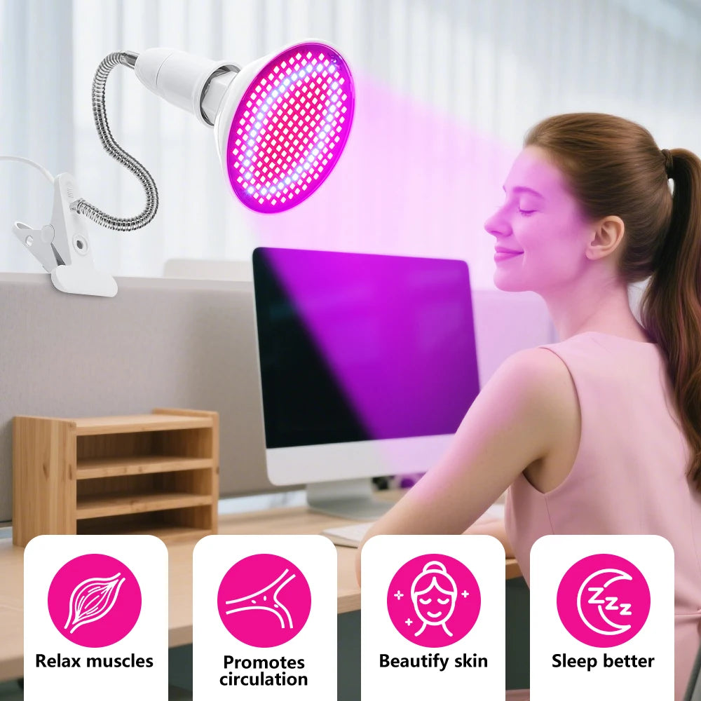 New LED Photon Beauty Lamp Face Wrinkle Removal Anti-Aging Device Red Blue Light Acne Removal Firming Skin Home Beauty Device