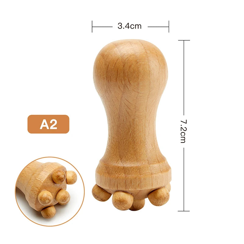 Face Massager Maderoterapia Face Roller Mini Wood Therapy Face Slimming Gua Sha Scraper Facial Lifting Wrinkle Remover