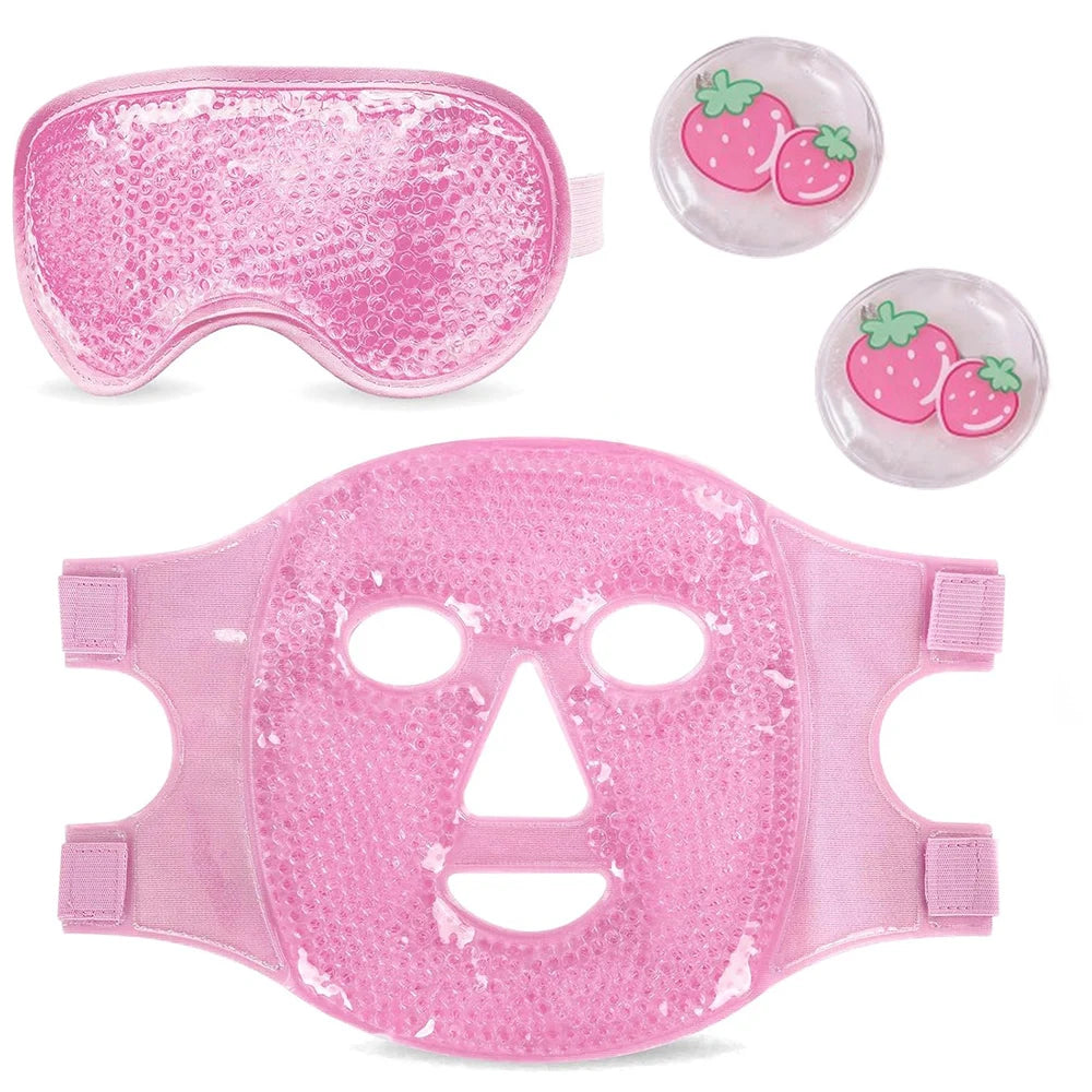 Colding Ice Face Mask and Cooling Eye Mask for Puffy Eyes Relief Gel Eye Mask Cool Face Ice Masks for Dark Circles Sleeping