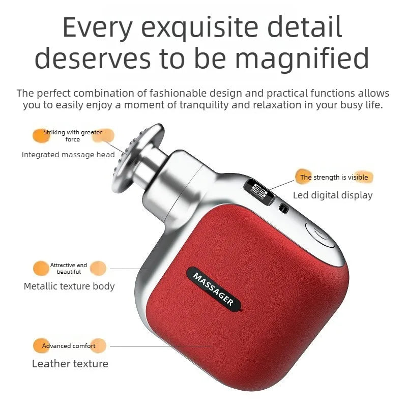 Mini Pocket Massage Gun with 4 Silicone Massage Heads Lightweight Portable Perfect for Office Home Use Low-noise Muscle Massage