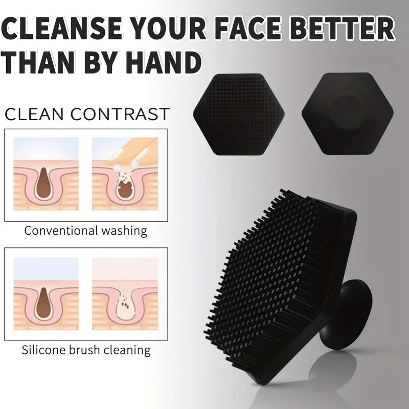 Silicone Cleaning Brush Face Cleansing Scrubber Massager Manual Facial Cleansing Brush Exfoliating Gentle Beard Skin Care Tool