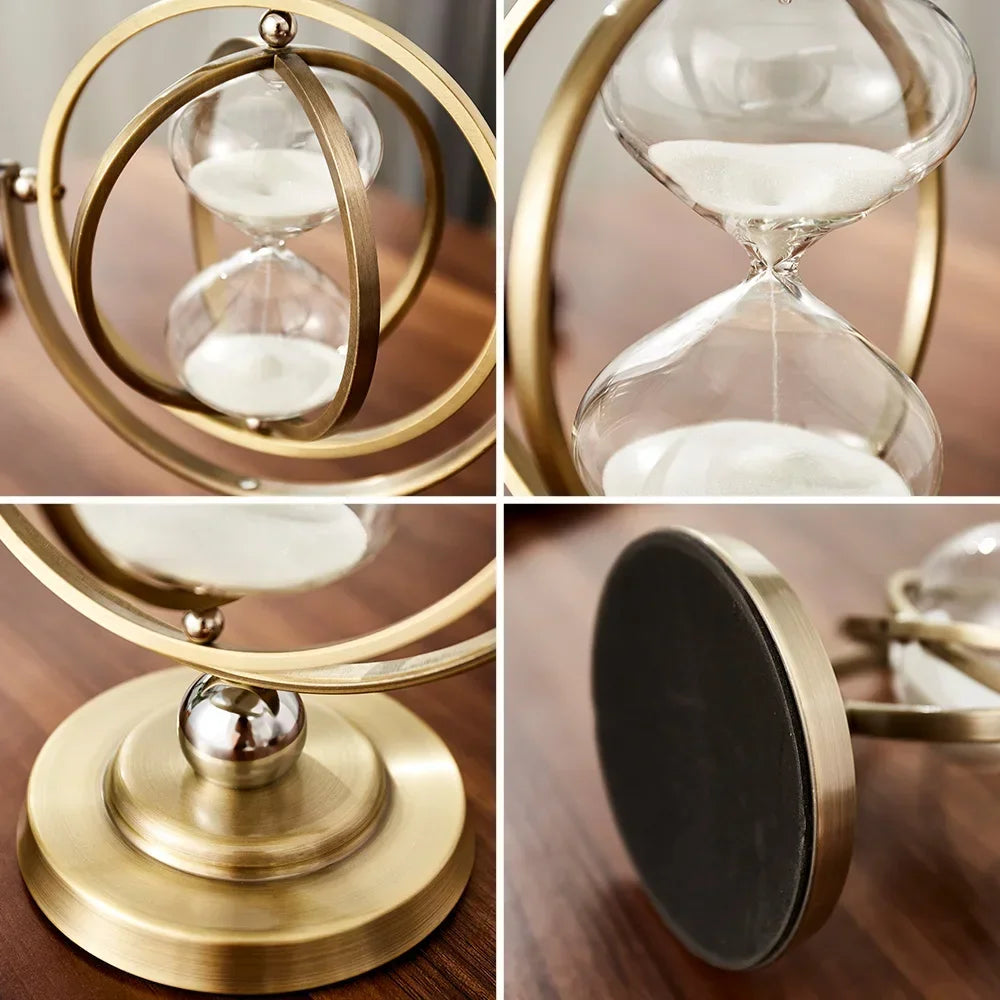 Hourglass Timer European Style Creative Retro Metal Sand Hourglass Decoration Home Decoration Ornaments Home Docer Gift