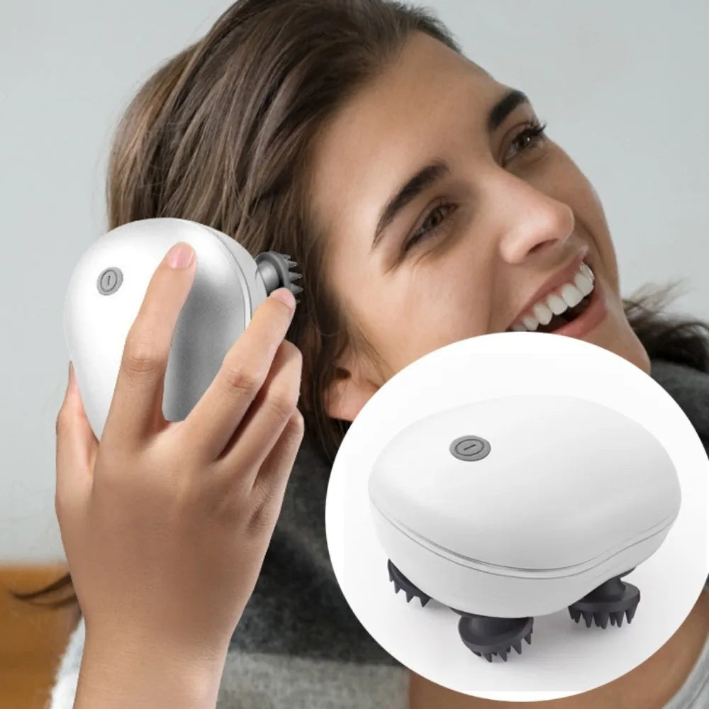 Muscle Massager Electric Head Massager Scalp Relax Kneading Scalp Massager Rechargeable Vibration Head Massage Machine Gift