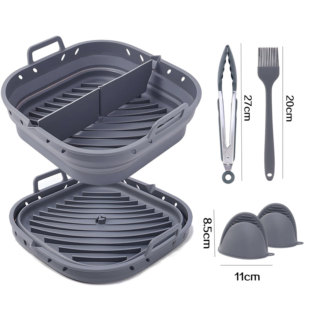 Air Fryer Accessories Set Kit Inculding 20-23cm Silicone Basket and Airfryers Utensils for for Cosori 5.5L - Cecotec 6L 6.5L