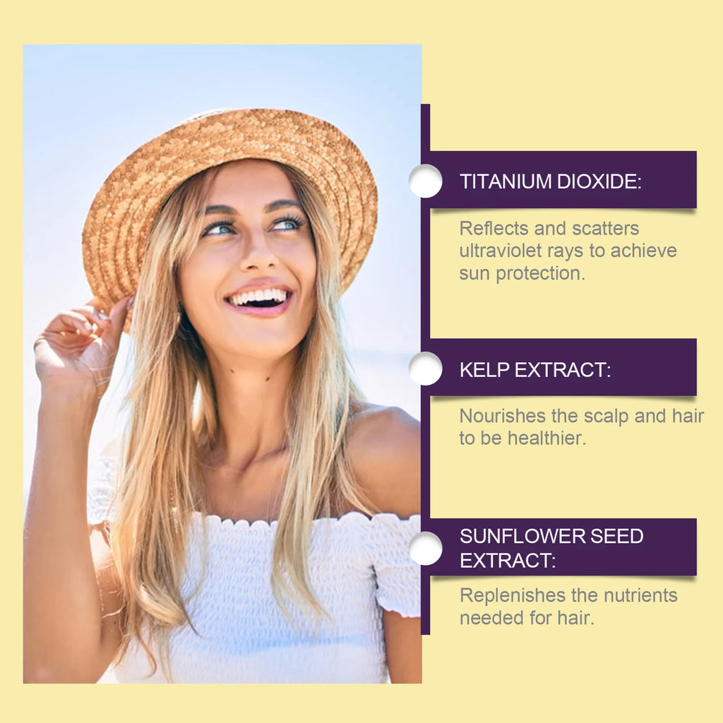 Scalp Protection Sunscreen Spray Gentle Care Nourish Hair Scalp UV Protection Prevent Dyed Hair Fading Ideal For Dry Hair
