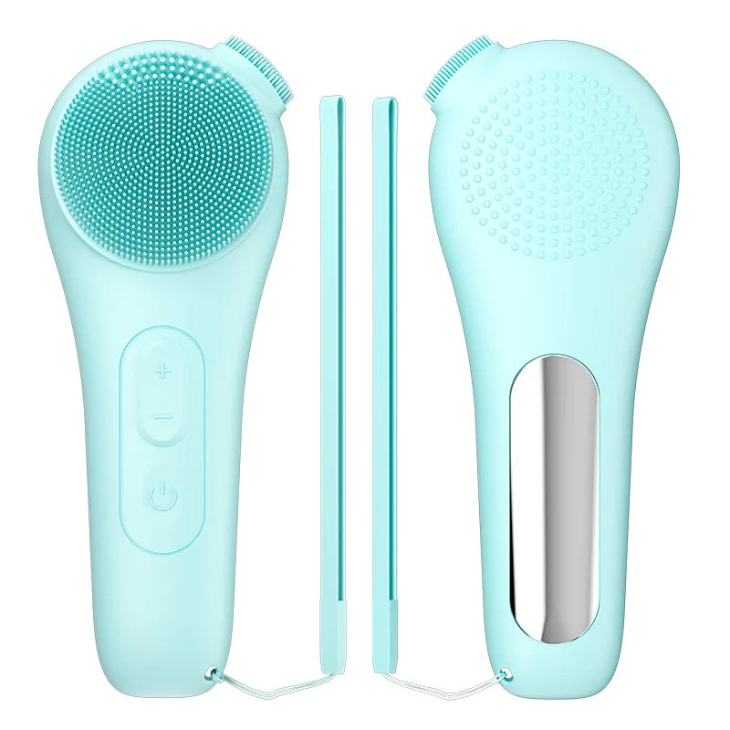 Sonic Waterproof Facial 45℃ Cleansing Brush Rechargeable Scrubber Exfoliating Vibrating Deep Clean Face Cleaner Skin Care
