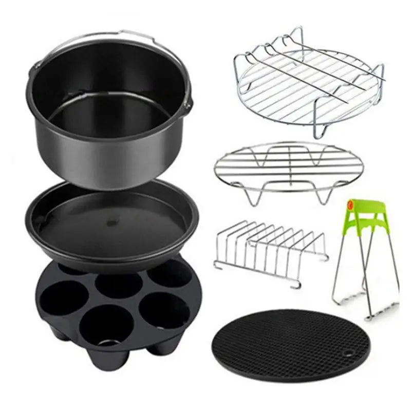 B59B-8 Inch Air Fryer Accessories For Gowise Phillips Cozyna And Secura Fit All Airfryer 4.5-5.2L Baking Pan
