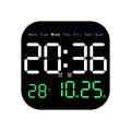 Digital Wall Clock with Remote Control, LED Alarm Clock, Temperature, Date, Week Display, Electronic Table Clock, 12 H, 24H