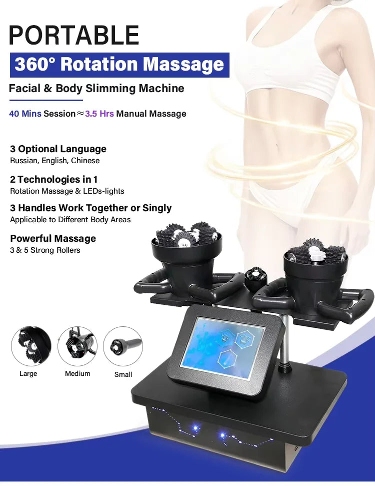 360° rotating, three-hand vibrating roller massager is a popular product in Russia.