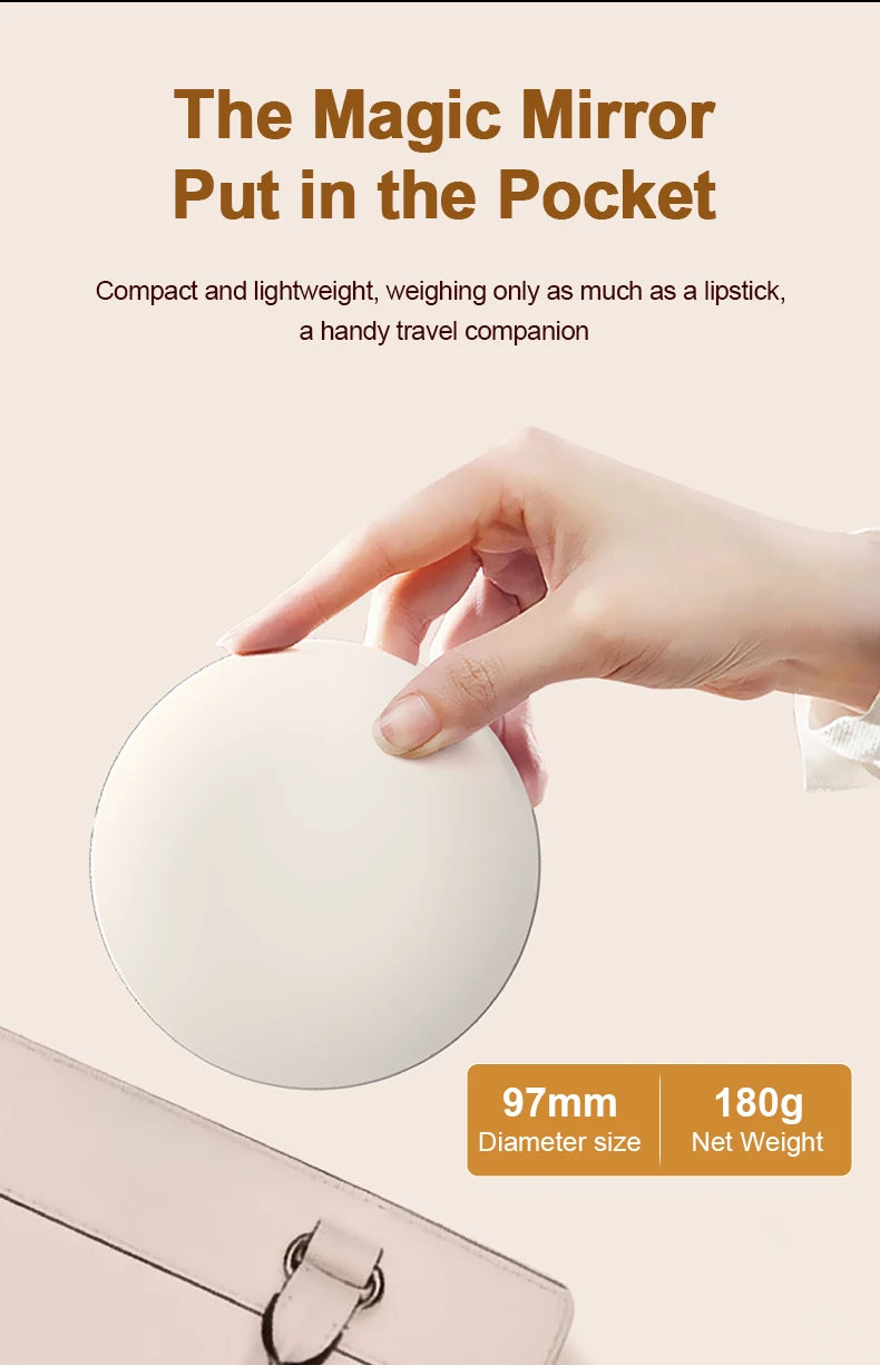 Smart Sunscreen LED Light Portable Makeup Mirror UV Camera Visual Face Sunscreen Makeup Mirrors
