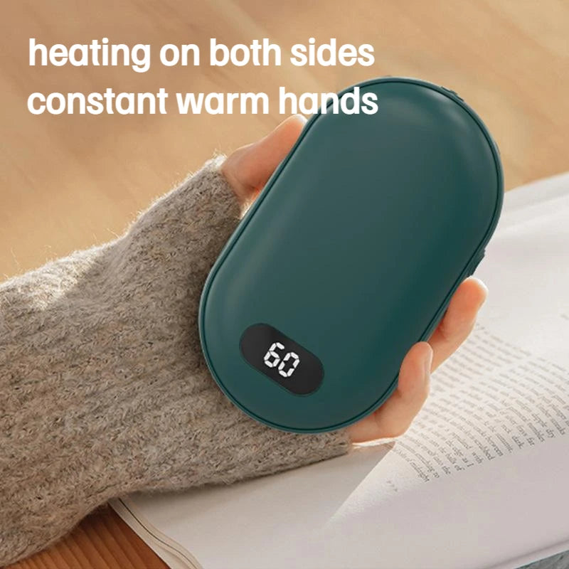 USB Rechargeable Hand Warmer Power Bank 2-in-1 Mini Electric Heater High-Capacity Pocket Warmer Winter Gift for Cold Weather