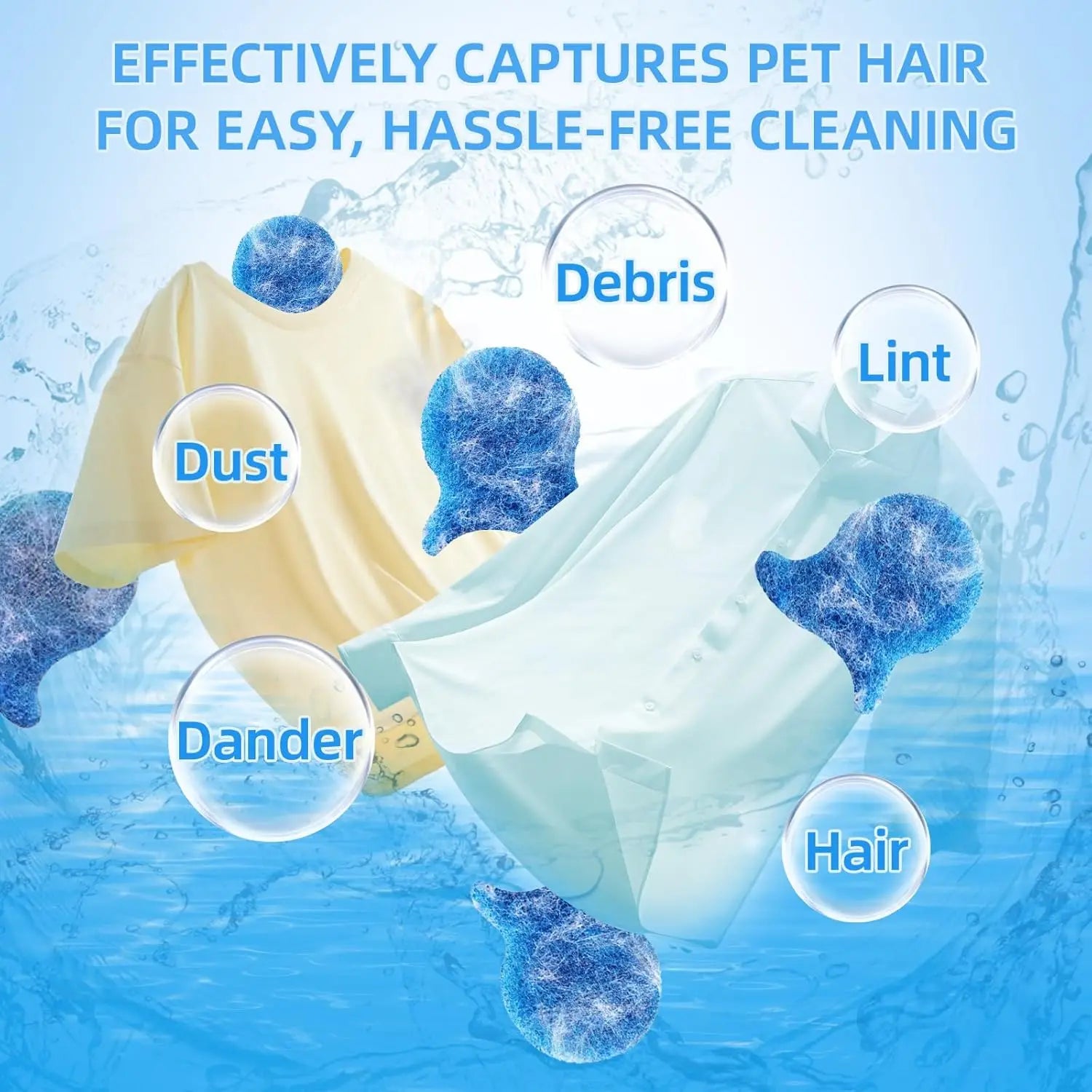 6 PCS Pet Hair Remover for Laundry – Effectively Removes Fur Lint & Dander – Reusable Eco-Friendly Laundry Pet Hair Catcher