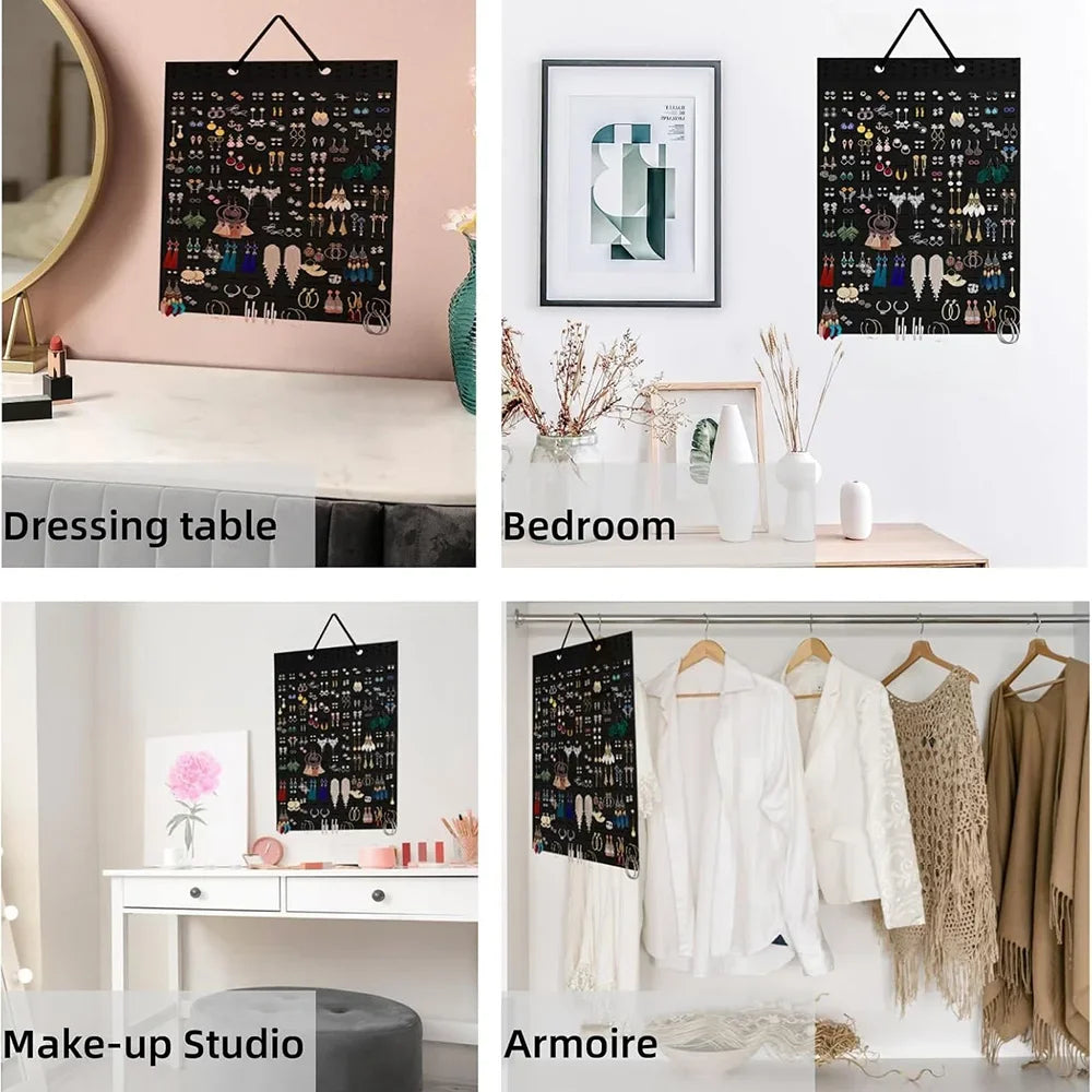 Jewelry Holder Organizer  Earring Necklace Jewelry Organizer Brooch Pin Display Board Jewelry hanging storage bag wall mounted